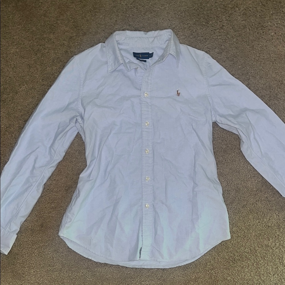 Woman’s Ralph Lauren classic blue button up